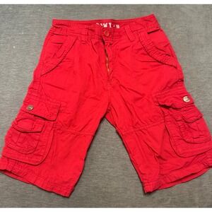Raw X Kids Red Cargo Shorts Size 16 Cotton Multi Pocket Casual Outdoor